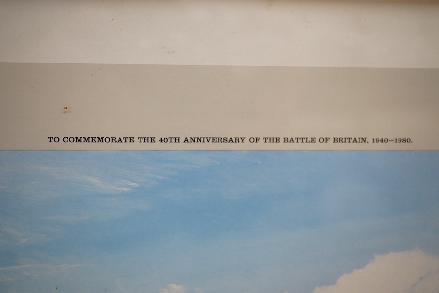 After Robert Taylor (b.1946), two colour prints comprising, ‘Duel of the Eagles’, signed by Douglas Bader and Adolf Galland, and ‘Spitfire’, first edition print signed by Douglas Bader and Air Vice Marshall Johnnie Johns